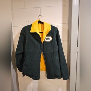 Green Bay Packers Reversible Wind Jacket Fleece Fleece Medium NICE